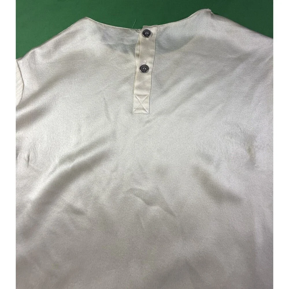 Chanel Cream Silk Scoop Neck Top 100% Silk Base Layer Women’s Size M